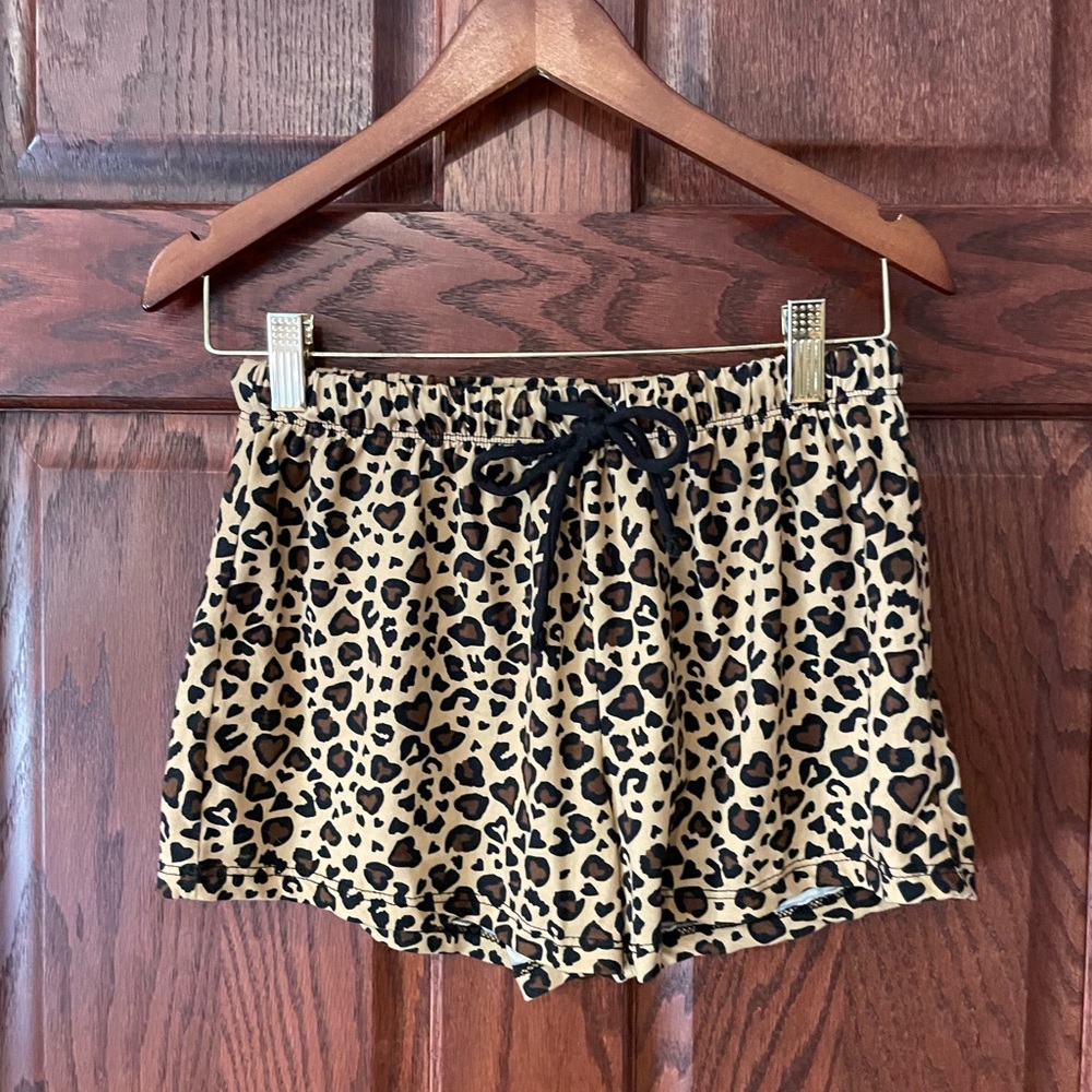 Leopard Print Drawstring Shorts